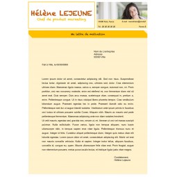 template lettre de motivation jaune